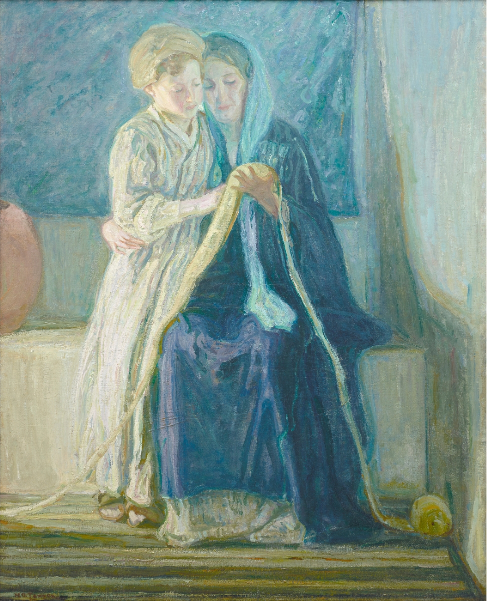 Henry Ossawa Tanner — Christ and His Mother Studying the Scriptures, ca. 1909 La Virgen María y el Niño Jesús estudiando juntos las Escrituras en una pintura de Henry Ossawa Tanner